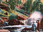 Auburn was founded by miners who sought placer gold the old-fashioned way, with a shovel and a pan, but more sophisticated techniques were soon in play. One of the reasons Auburn died, though, was a lack of water; the creek that ran through town didn’t deliver enough to supply operations like the one pictured here; this particular operation is Sheriff Brown's placer mine, near Baker City. 